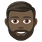 Man- Dark Skin Tone- Beard emoji on Emojione